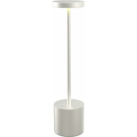 Moderne aluminium 6000mAh trådløs USB genopladelig LED bordlampe 2 niveau dæmpbar restaurant lys soveværelse sengebord lampe (sølv)