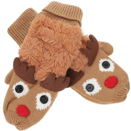 Strikkede handsker helfinger vanter til vintervarme 3 par julehandsker