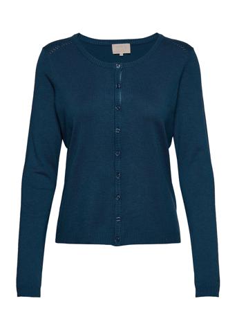 New Laura Cardigan Strikkegenser Cardigan Blå Minus