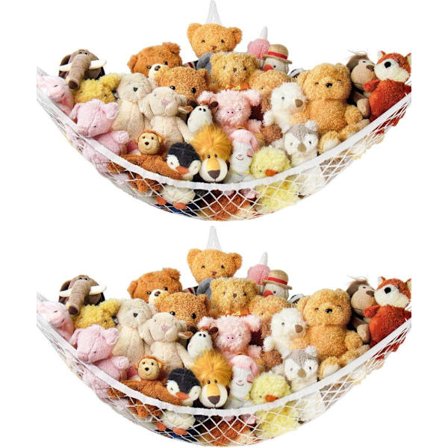 Oppbevaringsnett for kosedyr – Stor hengende oppbevaringshengekøye for kosedyr, søt organizer for barnerom, baby- og barneromsdekor_TF_TF