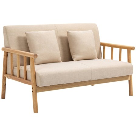 Rootz 2-sits soffa - Kompakt soffa - Loveseat - Tyg i linnelook - Upp till 200 kg Kapacitet - Optimal komfort - Tidlös Charm - 123L x 69W x 74H cm
