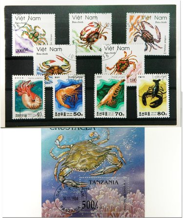 Sea Life 1 miniark, 1 sæt og 17 frimærker