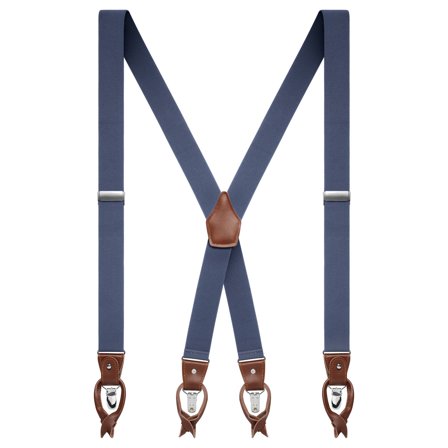 Vexel | XL szerokie lazurowe szelki przemienne w stylu X dla mężczyzn - Szelki na klipsy