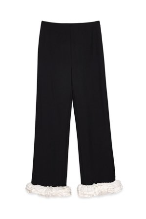 ScandivvXNaKd Hose mit Rüschendetail - Hosen mit hoher Taille - Schwarz - EU 40