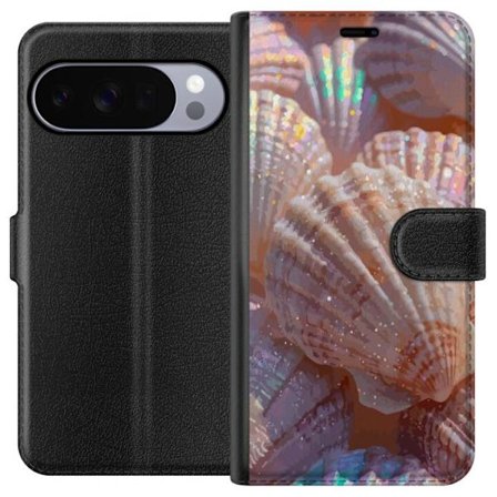 Kompatibelt Lommeboketui til Google Pixel 10 Pro Glitrende skjell i pastellfarger, hav-inspirert design med skimmer og glans som fanger følelsen av so