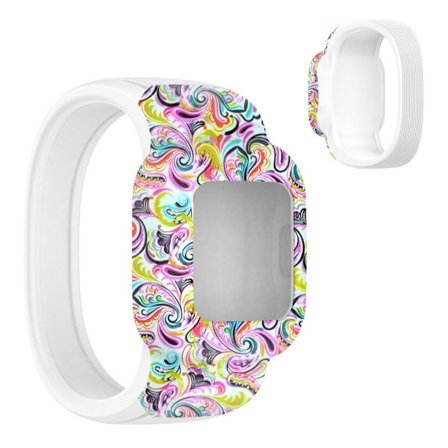 Garmin Vivofit Jr 3 urrem i silikone med cool mønster - Farverigt Mønster / Størrelse: L