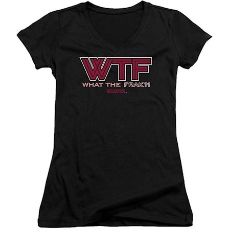 Battlestar Galactica Wtf Juniors V-ringad Skjorta Md Svart