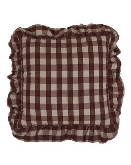 Tyynynpäällinen Lisa ruudullinen kreppi röyhelöllä Viininpunainen