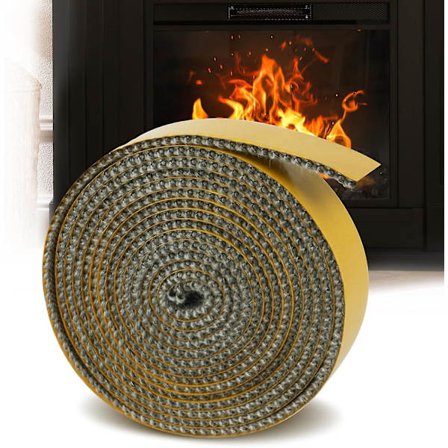 Erstatningspakning for vedovn, Høy temperaturbestandighet, Grafittimpregnert glassfiberpakningstape selvklebende for ved- og kullfyrte ovner