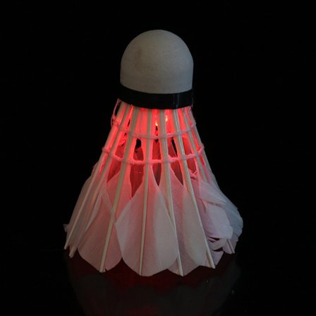 Badminton med LED-belysning för mörka nätter, färgstark LED-belysning, sportbadminton, röd, one size