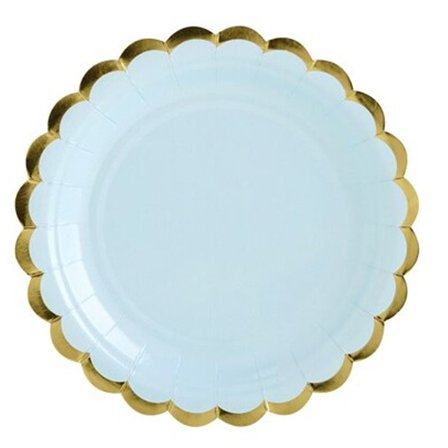 Luksus Paptallerkener Lyseblå 18 cm 6-pak