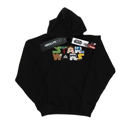 Star Wars Pojkar Karaktär Logo Hoodie 5-6 År Svart
