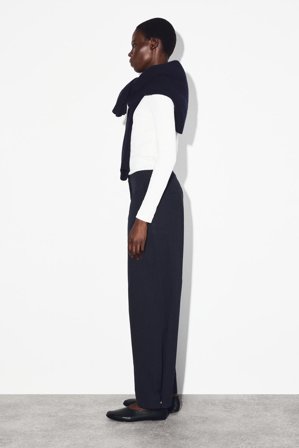 COS Pima Cotton Barrel-Leg Trousers in Blue - Women