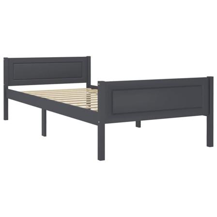 Vidaxl Sängram Massiv Furu Grå 100x200 Cm Grå