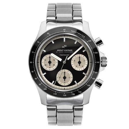 1960 Racing Chronograph | Acier chirurgical, Noir & Blanc cassé pour hommes - Montres bracelet