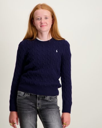 Polo Ralph Lauren Cable-Knit Wool-Cashmere Sweater Blå Genser Jente - Kids Brand Store