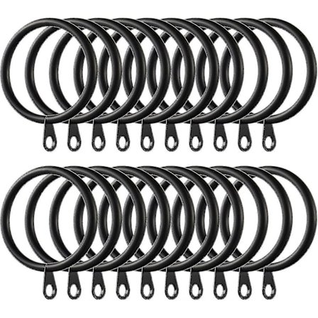 60 styk gardinringe, metal gardinophængsringe til gardiner og stænger, 38 mm indvendig diameter (sort) p20241126720_Særlige gaver