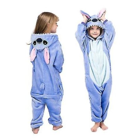 Barn Vinter Stich Pyjamas Nattøy Unicorn Onesies Gutter Jenter Fleece Teppe Sovende Baby Kostyme 140CM.pa