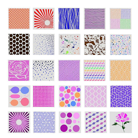 20 stk. Tegne- og malingssjablonger DIY Diverse mønstre Hule malingsmaler for scrapbooking skoleprosjekter (tilfeldig stil)