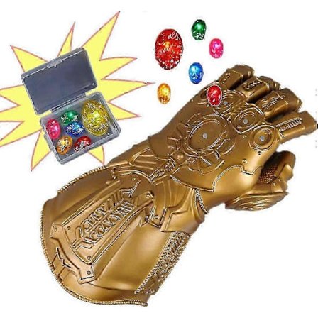 Infinity War Thanos Infinity Gauntlet med elektroniske avtakbare glødende Infinity Stones Cosplay Halloween Prop PVC Hansker for voksne