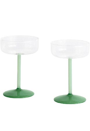 HAY Coupe Glass 2-pack Tint Kök & matlagning Grön ONESIZE