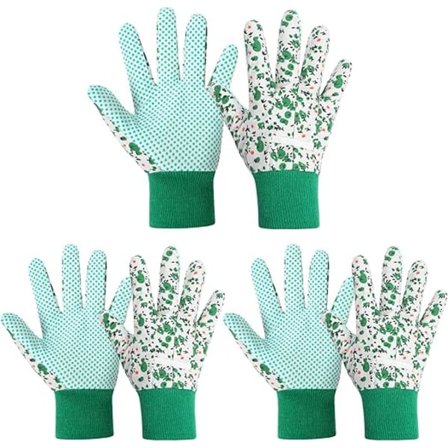 1 sæt blomsterhavehandsker til kvinder/damer, skridsikre havearbejdshandsker, behagelige tornefaste havehandsker, gave - grøn