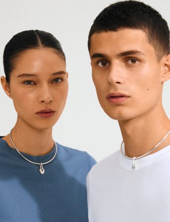 Pilgrim Charm Rough Heart Pendant - Silver - ONE SIZE