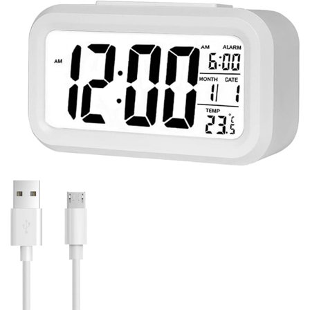 Vekkerklokke - digital vekkerklokke - Digital klokke (oppladbar) - digitale vekkerklokker