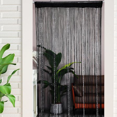 String Porte 100x200cm Svart Gardin vindusdekorasjoner romdeler Soveromsdekorasjoner Enkel gardin for vindu