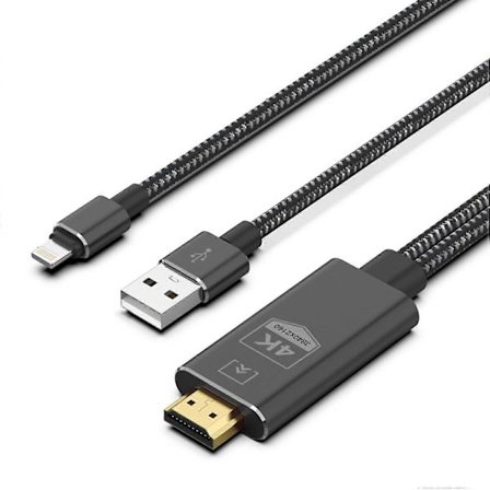 ONTEN OTN-7519 1,8 m Lightning til HDMI-kabel Aluminiumlegeringskall 4K HD-skjermadapter