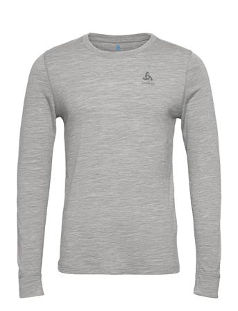 Odlo M Ls Crewneck 100% Merino Warm Base Layer Tops Grå Odlo
