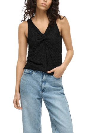 Vila VISOLIRA V-ringad ärmlös top Blusar Dam Svart M