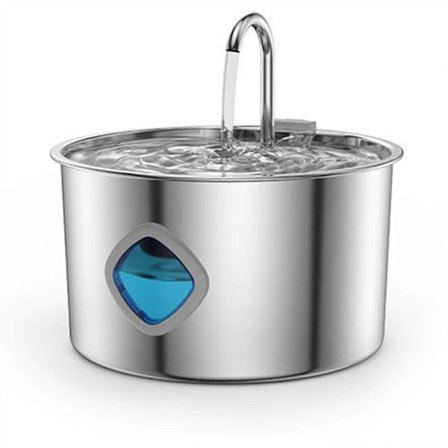 Filtreret drikkefontæne til katte, støjsvag, rustfrit stål, rustfri, let at rengøre, kæledyrsforsyning