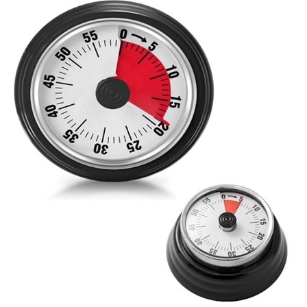 Visuelt Køkkenur – 60 Minutters Nedtælling, Magnetisk, Batterifrit Ur til Madlavning & Bagning_TF_TF