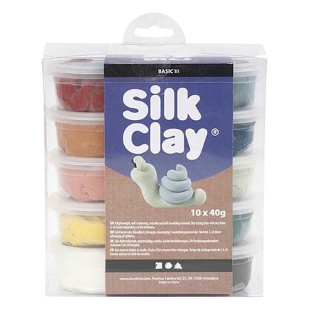 Todeler - Silk Clay - Assortiment af 10 potter - 40 g hver - Multifarvet - Blød og let