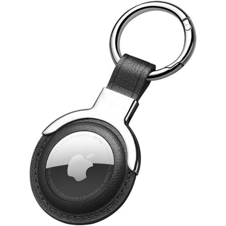 Læderbeskyttende etui til AirTags, AirTags - AirTag nøglering - Beskyttende Airtag etui - Nøglering til bagage, hund, kat - kæledyrs halsbånd
