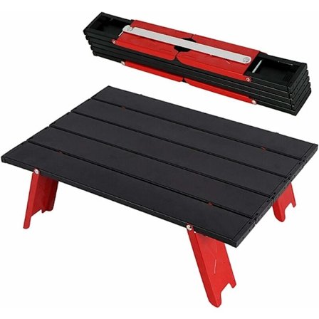 Sammenleggbart bord, bærbart sammenleggbart campingbord, strandbord, kompakt multifunksjonelt bord, aluminiumsbordplate, egnet for utendørs, camping, 