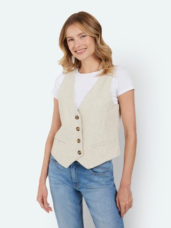 B. COPENHAGEN - Hør Vest - Beige