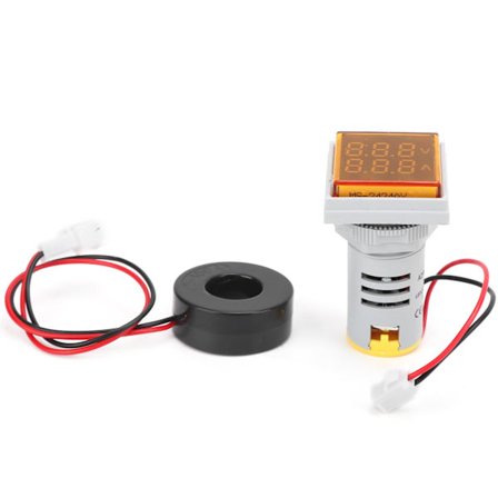 AD16‐22FVA 2in 1 Volttimittari Ampeerimittari Jännitteen Virtamittari Testeri Mittausindikaattori Keltainen