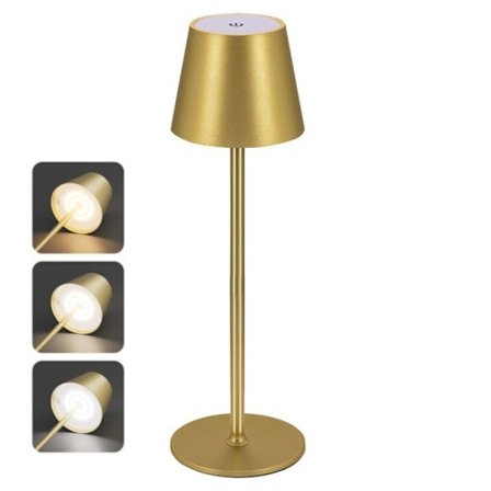 Trådløs LED-bordlampe, berøringsdimbar, 3 fargetemperaturer, oppladbar, moderne skrivebordslampe