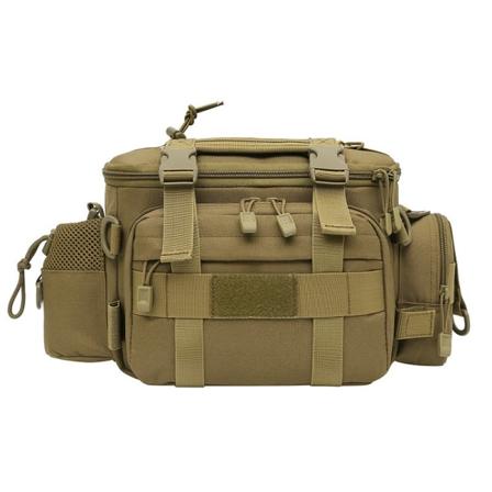 Mænd kvinder Fanny Pack taljetaske One-Soulder Crossbody Multifunktionel Vandtæt fiskestang Fiskeskulder og Gray-brown Special size