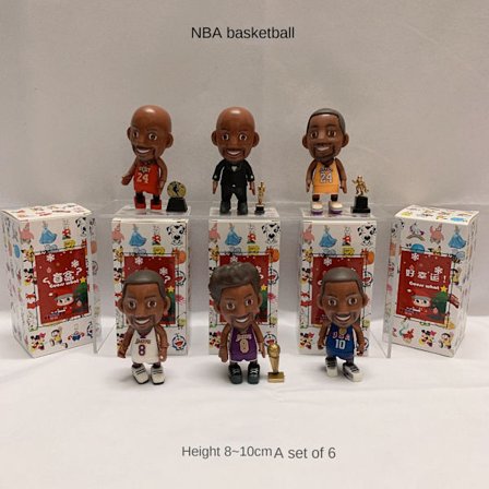 En uppsättning av NBA basket animation modell tide play blind box