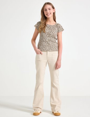 Lindex Trousers Woven Freja Twill - Beige - 164