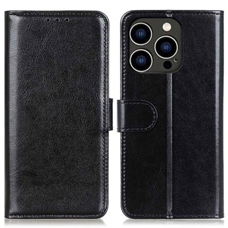 Crazy Horse Fodral För Iphone 14 Pro - Svart Black