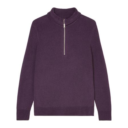 Marc O'Polo Relaxed chenille zip-neck jumper Lilla, Herre Strik
