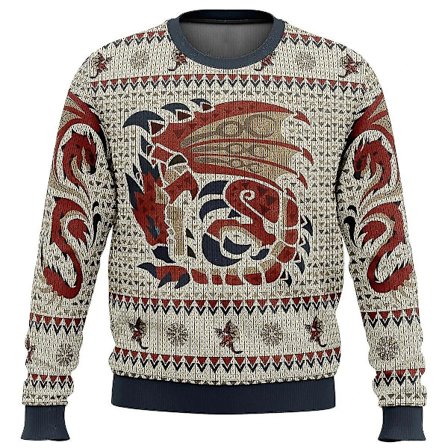 Rathalos Monster Hunter Stygg Julegenser Gave Nisse Pullover Herre 3d Genser Og Topp A