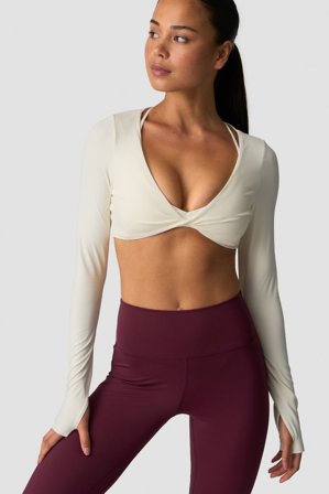 Nimble Twisted Cropped Long Sleeve Ivory