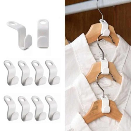 20-pack Klädhängare - Anslutningskrok - Organizer Vit