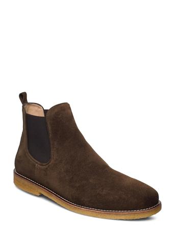 Booties - Flat - With Elastic Chelsea-saappaat Bootsit Ruskea ANGULUS