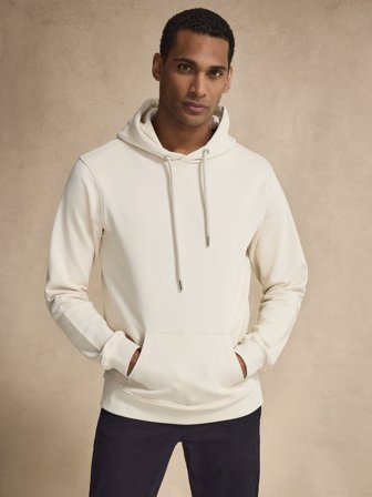 John Henric Men's Beige Cotton Hoodie Size XS